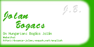 jolan bogacs business card